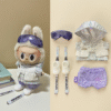 Labubu Doll Clothes Extreme Skiing Kit with Goggles Jacket Skis