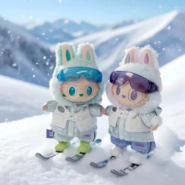 Labubu Doll Clothes Extreme Skiing Kit with Goggles Jacket Skis