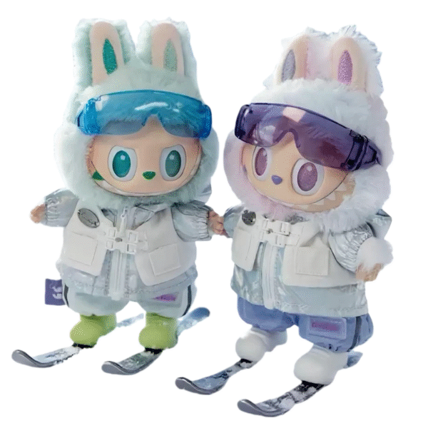 Labubu Doll Clothes Extreme Skiing Kit with Goggles Jacket Skis