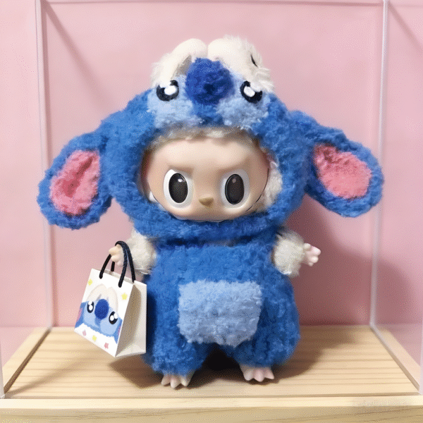 Labubu Doll Clothes Blue Alien Friend