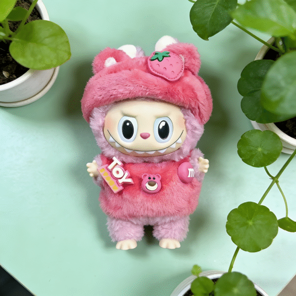 Labubu Doll Clothes Plush Strawberry Bear