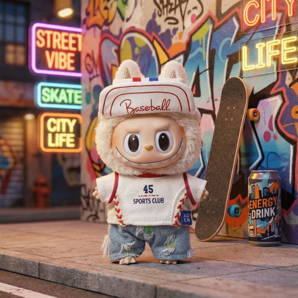 4D7A00E5_44e3c42f-be8e-463d-a820-ba3657cad472 Labubu Doll Clothes #45 Baseball Player Sports Suit