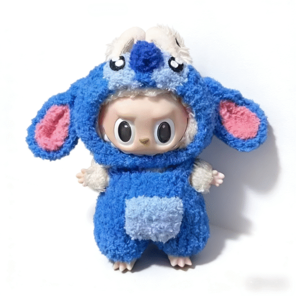 Labubu Doll Clothes Blue Alien Friend