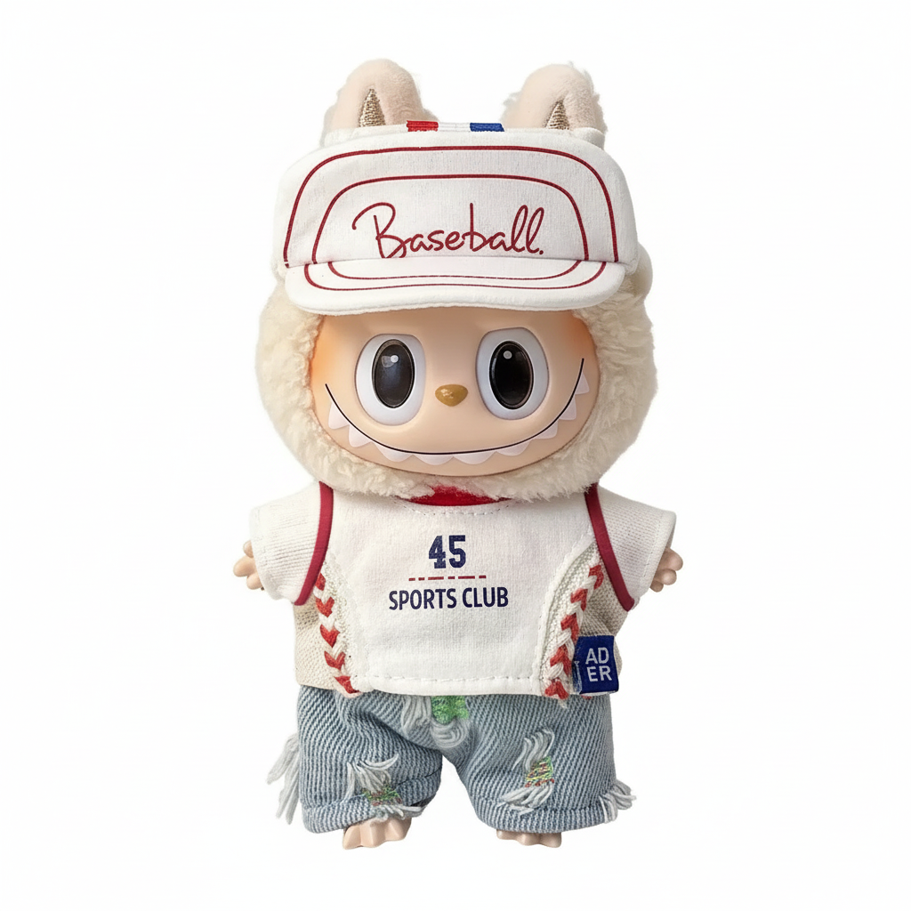 DA8607B1_3c820c56-799c-41f6-8686-500235e412a5 Labubu Doll Clothes #45 Baseball Player Sports Suit