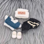 Labubu Doll Clothes Blue Seagull Coconut Knit Sweater Set