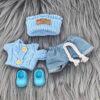 Labubu Doll Clothes Blue Seagull Coconut Knit Sweater Set