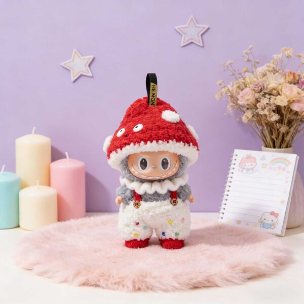 Labubu Doll Clothes Crochet Mashroom