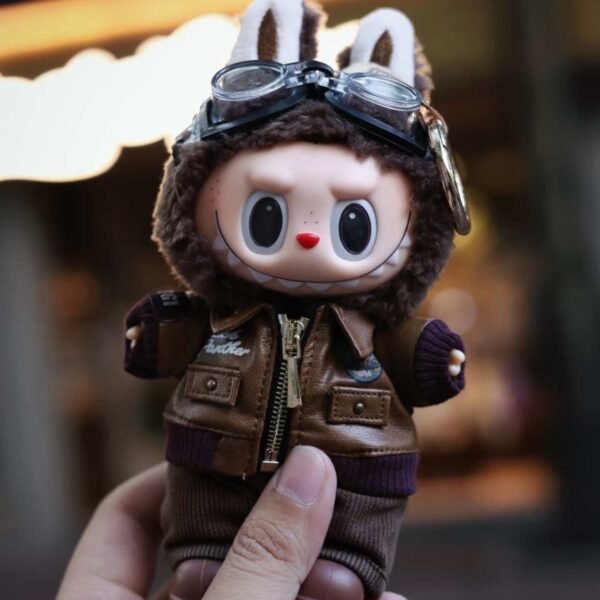Handmade Labubu Doll Clothes Leather Jacket
