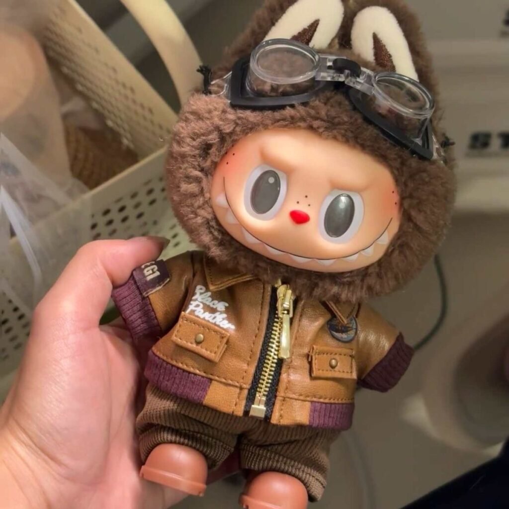 Handmade Labubu Doll Clothes Leather Jacket