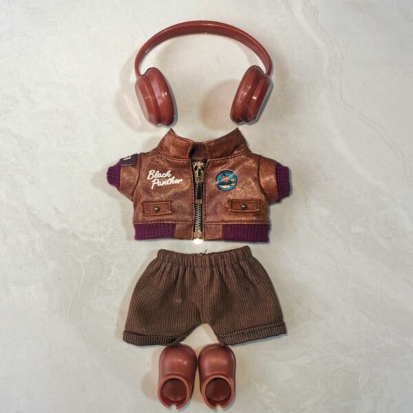 Handmade Labubu Doll Clothes Leather Jacket
