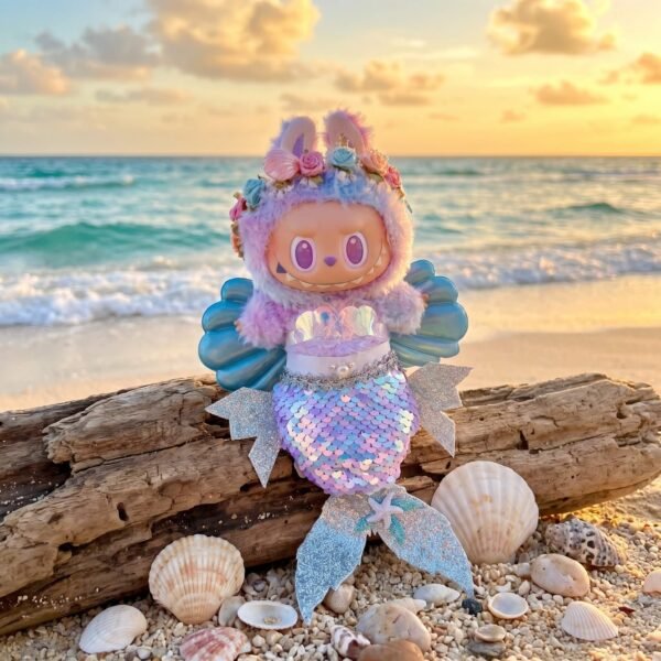 美人鱼2 Handmade Labubu Doll Clothes Summer Beach - The Little Mermaid Violet